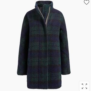 J.Crew city coat black watch plaid (size: 4)